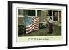 Flag in Front of House-null-Framed Premium Giclee Print