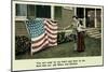 Flag in Front of House-null-Mounted Premium Giclee Print