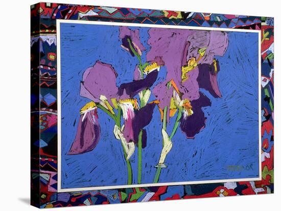 Flag Irises-Frances Treanor-Stretched Canvas