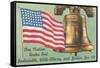 Flag, Liberty Bell and Pledge-null-Framed Stretched Canvas