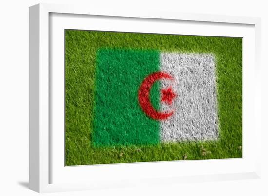 Flag of Algeria on Grass-raphtong-Framed Art Print