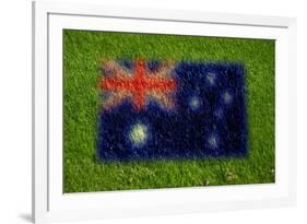 Flag of Australia on Grass-raphtong-Framed Art Print