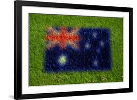 Flag of Australia on Grass-raphtong-Framed Art Print