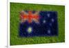 Flag of Australia on Grass-raphtong-Framed Art Print