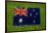 Flag of Australia on Grass-raphtong-Framed Art Print