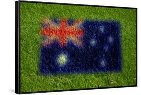 Flag of Australia on Grass-raphtong-Framed Stretched Canvas