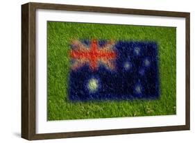 Flag of Australia on Grass-raphtong-Framed Art Print