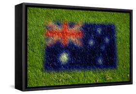 Flag of Australia on Grass-raphtong-Framed Stretched Canvas