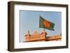 Flag of Bangladesh before Ahsan Manzil Palace in Dhaka, Bangladesh, Asia-Michael Runkel-Framed Photographic Print