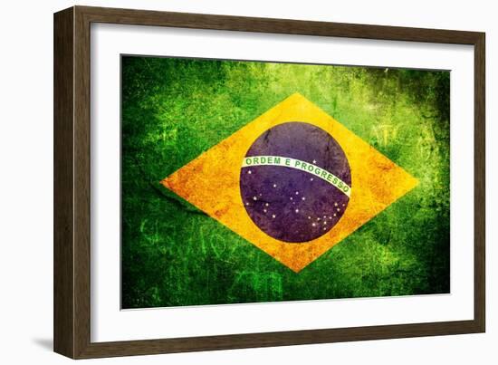 Flag Of Brasil-Cla78-Framed Art Print