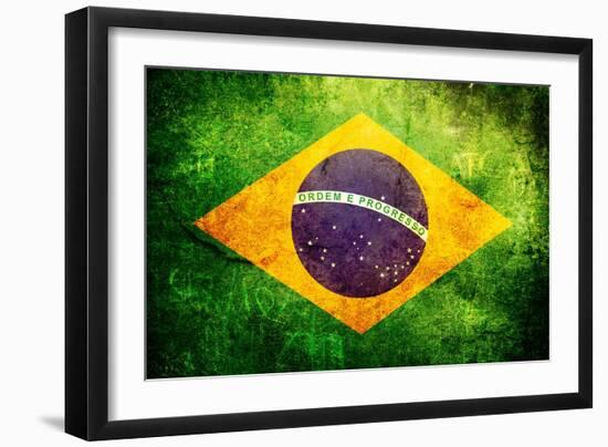 Flag Of Brasil-Cla78-Framed Art Print