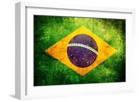 Flag Of Brasil-Cla78-Framed Art Print