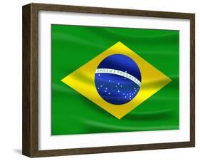 Flag Of Brazil-talitha-Framed Art Print