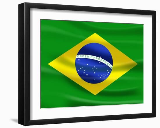 Flag Of Brazil-talitha-Framed Art Print