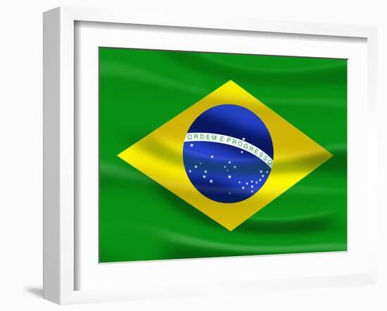 Flag Of Brazil-talitha-Framed Art Print