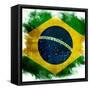 Flag Of Brazil-ilolab-Framed Stretched Canvas