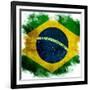 Flag Of Brazil-ilolab-Framed Art Print