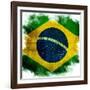 Flag Of Brazil-ilolab-Framed Art Print