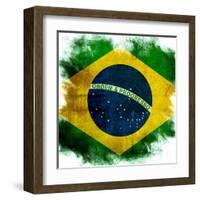 Flag Of Brazil-ilolab-Framed Art Print