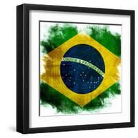 Flag Of Brazil-ilolab-Framed Art Print