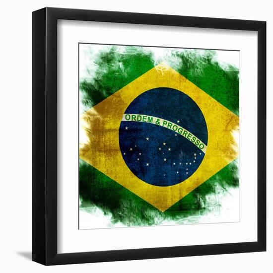 Flag Of Brazil-ilolab-Framed Art Print