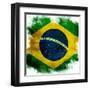 Flag Of Brazil-ilolab-Framed Art Print