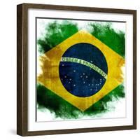 Flag Of Brazil-ilolab-Framed Art Print