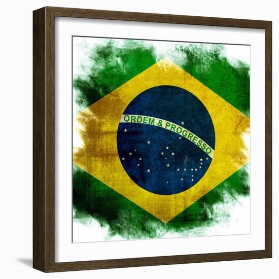 Flag Of Brazil-ilolab-Framed Art Print