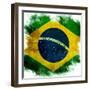 Flag Of Brazil-ilolab-Framed Art Print