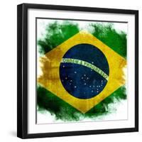 Flag Of Brazil-ilolab-Framed Art Print