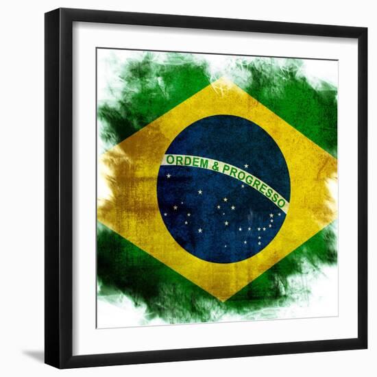 Flag Of Brazil-ilolab-Framed Art Print