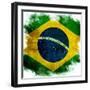 Flag Of Brazil-ilolab-Framed Art Print