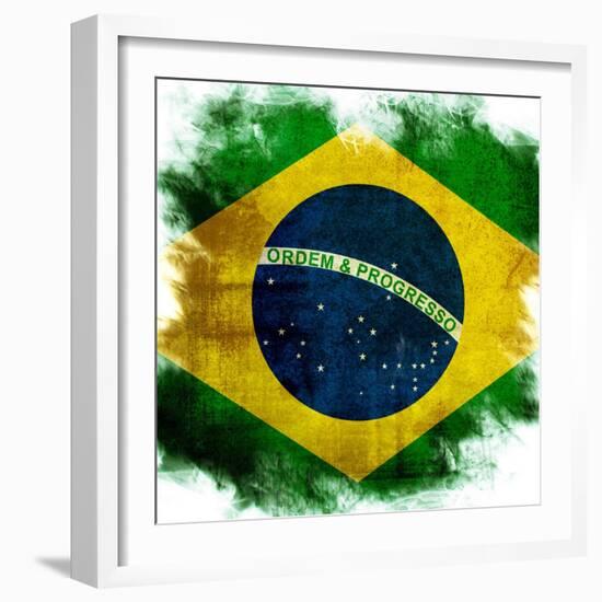 Flag Of Brazil-ilolab-Framed Art Print