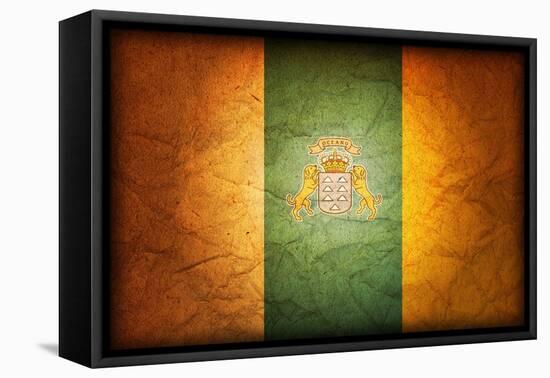 Flag Of Canary Islands-michal812-Framed Stretched Canvas