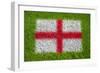 Flag of England on Grass-raphtong-Framed Art Print