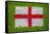 Flag of England on Grass-raphtong-Framed Stretched Canvas