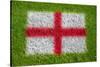 Flag of England on Grass-raphtong-Stretched Canvas