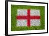 Flag of England on Grass-raphtong-Framed Art Print