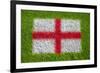 Flag of England on Grass-raphtong-Framed Art Print