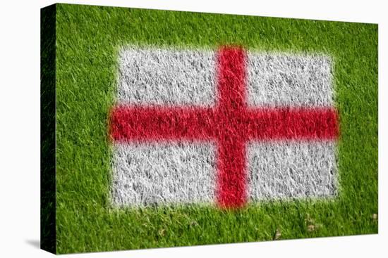 Flag of England on Grass-raphtong-Stretched Canvas