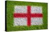 Flag of England on Grass-raphtong-Stretched Canvas