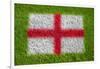 Flag of England on Grass-raphtong-Framed Art Print