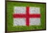 Flag of England on Grass-raphtong-Framed Art Print