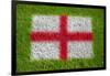 Flag of England on Grass-raphtong-Framed Art Print