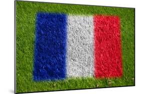 Flag of France on Grass-raphtong-Mounted Art Print