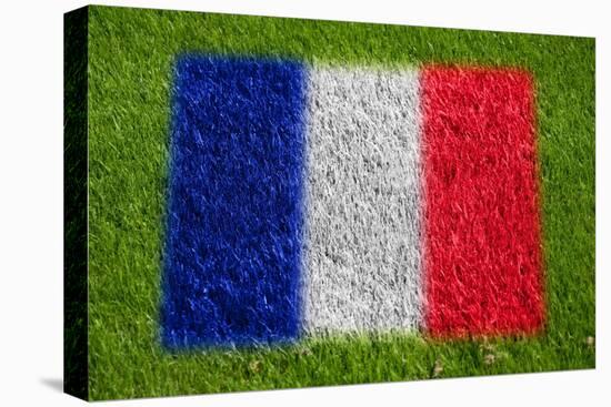 Flag of France on Grass-raphtong-Stretched Canvas