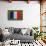 Flag of France on Grass-raphtong-Framed Stretched Canvas displayed on a wall