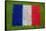 Flag of France on Grass-raphtong-Framed Stretched Canvas