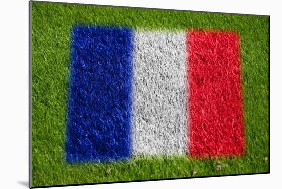 Flag of France on Grass-raphtong-Mounted Premium Giclee Print