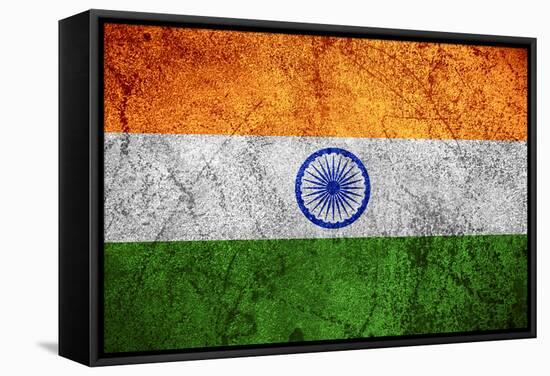 Flag Of India-Miro Novak-Framed Stretched Canvas